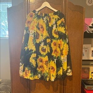 Floral Sunflower Print Skirt